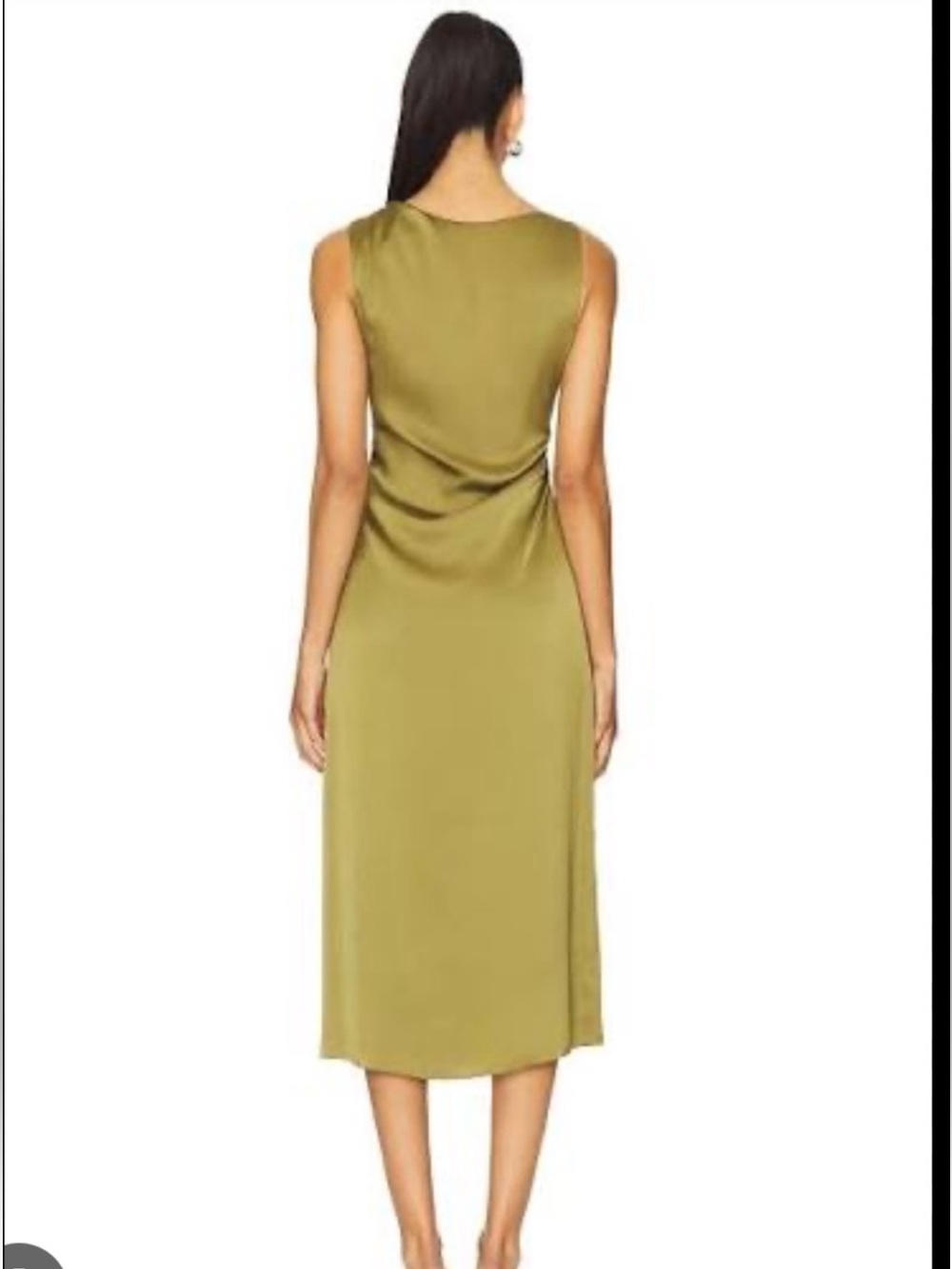 NWT Theory Drape Midi Dress in Avocado - Picture 2 of 9